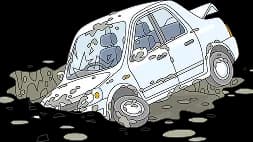 Pothole accident illustration